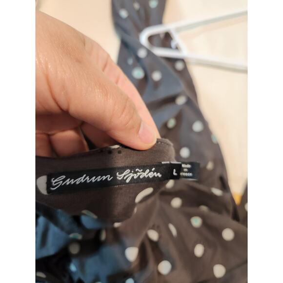 Gudrun Sjödén Gray Dot Print TENCEL Pocket Dress L Eco Artsy Scandi Style design - Picture 3 of 7